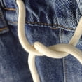 thumbnail image 4 of KIDSCOOL SPACE Big Girls Wide-leg Colored Denim Jeans, 5-14T Loose Elastic Waist with String Ripped Flared Pants,Mid Blue,10-11 Years, 4 of 8
