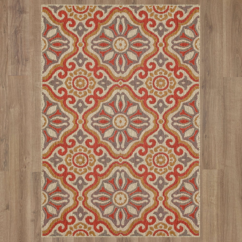 Mohawk Home Positano Outdoor Area Rug, Rust, 4' x 5' 6"