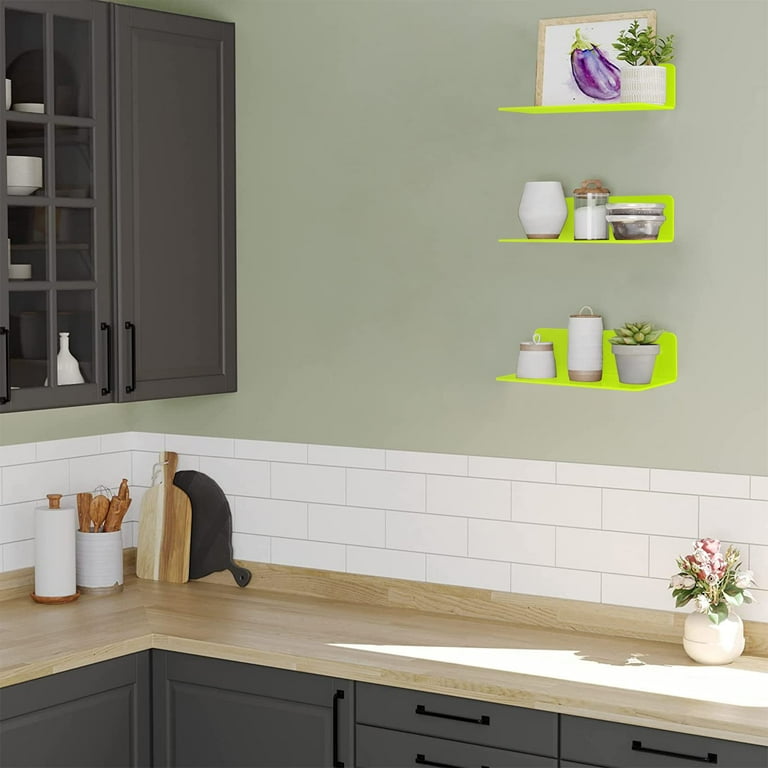 Acrylic Floating Shelves 9 inch 4 Pack Adhesive Wall Shelf for
