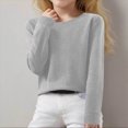 thumbnail image 2 of WXFAZCVU Girls Sweater Casual Round Neck Kids Long Sleeve Pullover Tops Versatile Daily Wear Size 11-12 Years, 2 of 4