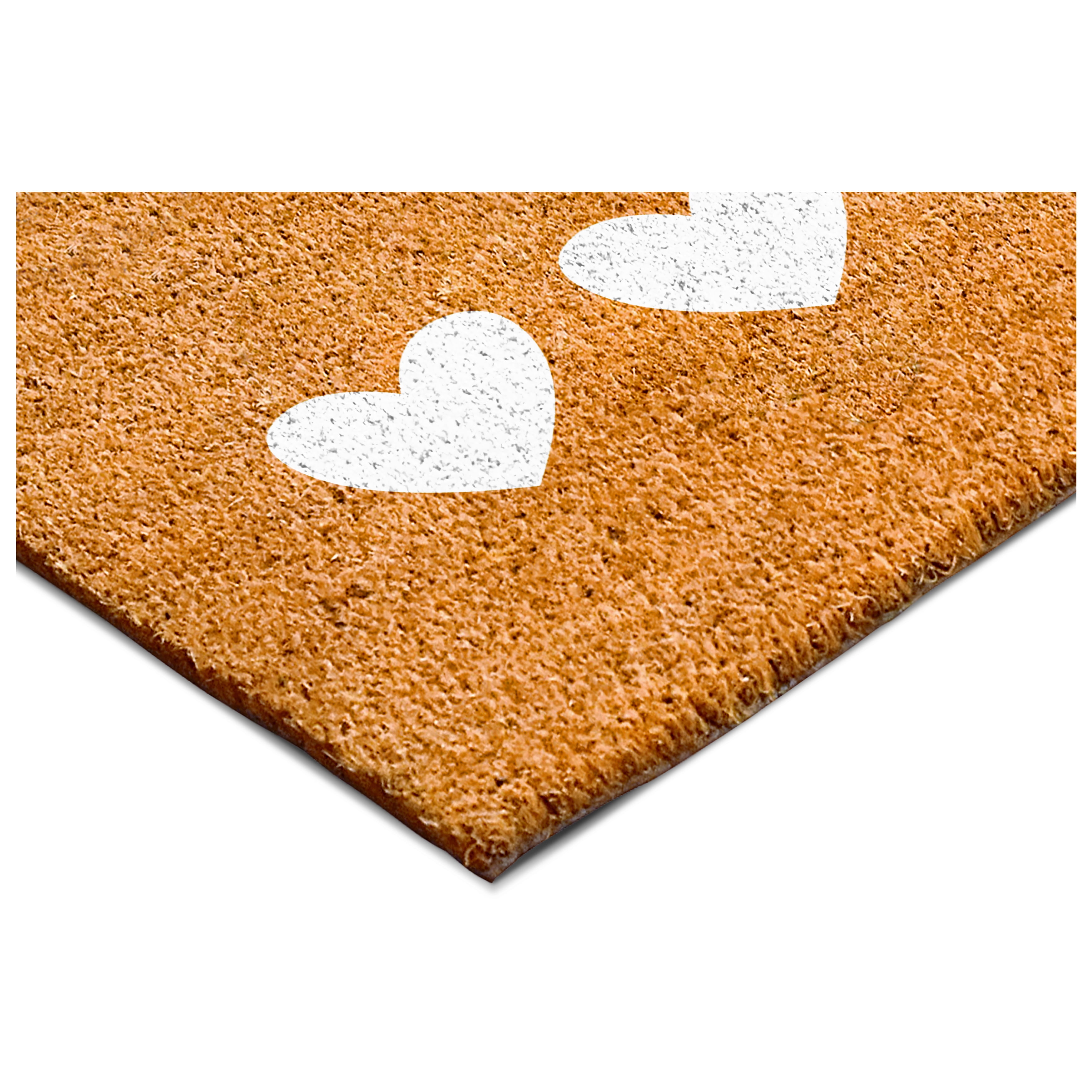 Calloway Mills 112281729 White Trio Heart Doormat 17" x 29"