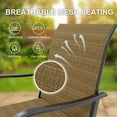 thumbnail image 4 of 3-Piece Outdoor Bar Set, Swivel Textilene Bar Stools with Glass-Top Table, Patio Bistro Set for Balcony, Backyard & Poolside, 4 of 6