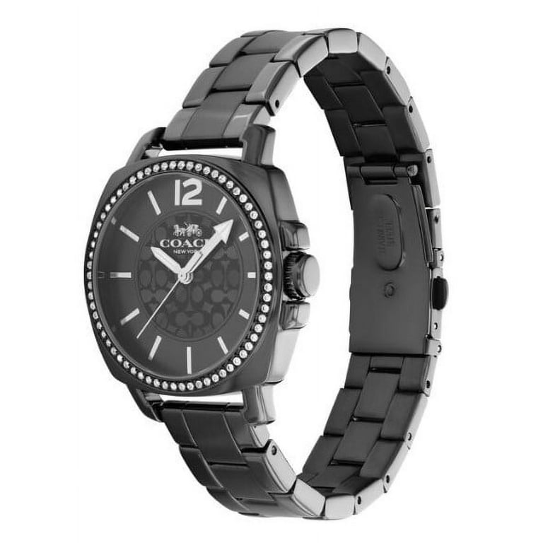 Coach 14503984 Boyfriend Black Logo Glitz Dial Stainless Steel