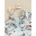 thumbnail image 6 of Bslissey Toddler Little Boys 2Pcs Gentlemen Outfits Tree Print Short Sleeve Button Bowtie Shirt + Solid Color Shorts 6M 12M 18M 24M 3T 4T Kids Summer Daily Clothes, 6 of 9