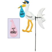 Party Central Pack of 6 Yellow and White Wind-Wheel Baby Shower Yard Sign Party Decor 4'