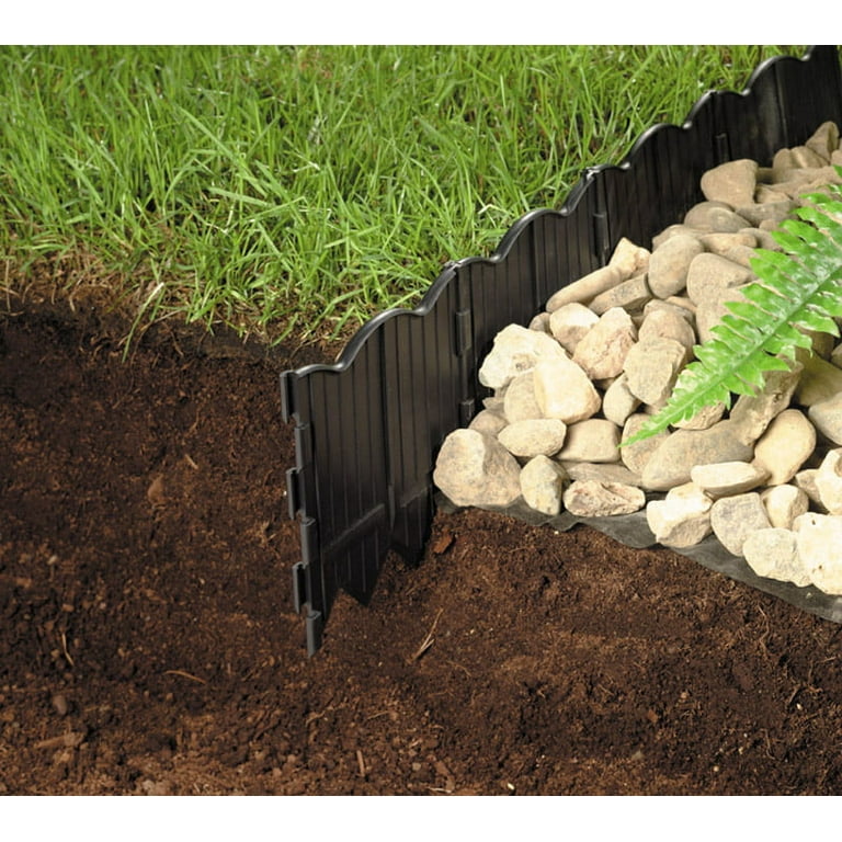 Master Mark Border Master 20 ft. Recycled Plastic Poundable Landscape Lawn Edging with Connectors Black Master Mark Border Master 20 ft. Recycled Plastic Poundable Landscape Lawn Edging with Connectors Black