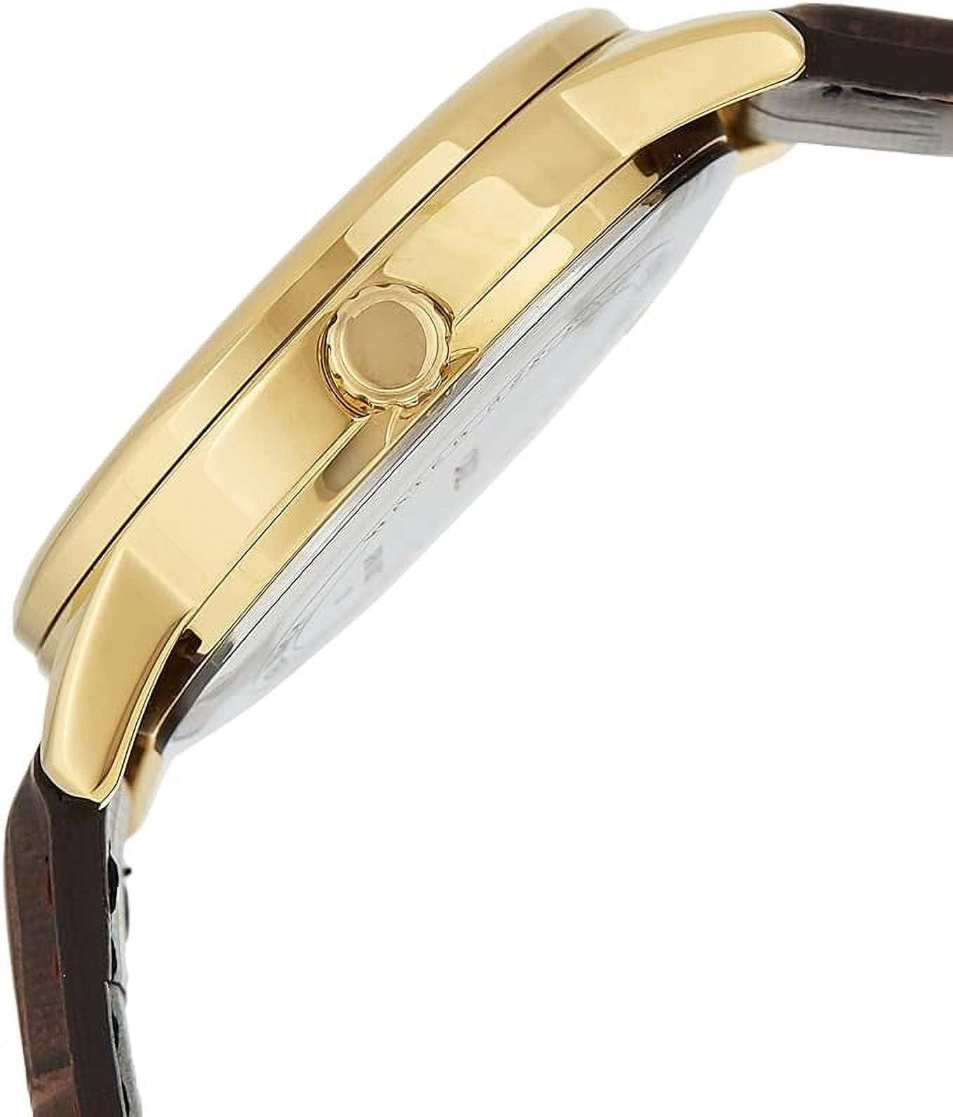 Casio Men's MTPV002GL-1B Gold Bezel Brown Leather Japanese Quartz Fashion Analog Watch