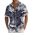 thumbnail image 2 of Mens Hawaiian Shirts Short Sleeve Casual Button Down Tropical Beach Shirt Navy XL, 2 of 5