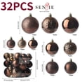 thumbnail image 2 of Adornos navideños irrompibles Senjie, color marrón, 32 bolas, 2 of 6