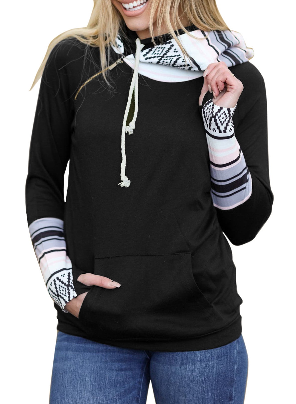 hooded sweatshirt with thumb holes