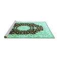 thumbnail image 2 of Ahgly Company Machine Washable Indoor Rectangle Medallion Turquoise Blue Traditional Area Rugs, 5' x 7', 2 of 4