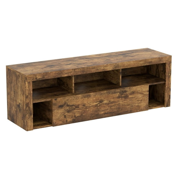 Safdie & Co. Tv Stand 59L Brown Reclaimed Wood 1 Big Drawer 5 Shelves
