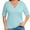 A4-Sky Blue, variant on SHOWMALL Women's Plus Tops Henley Elbow Sleeve Blouse Casual Ribbed Curved Shirts Gray 3X Knit Fitted Effortless Style Top