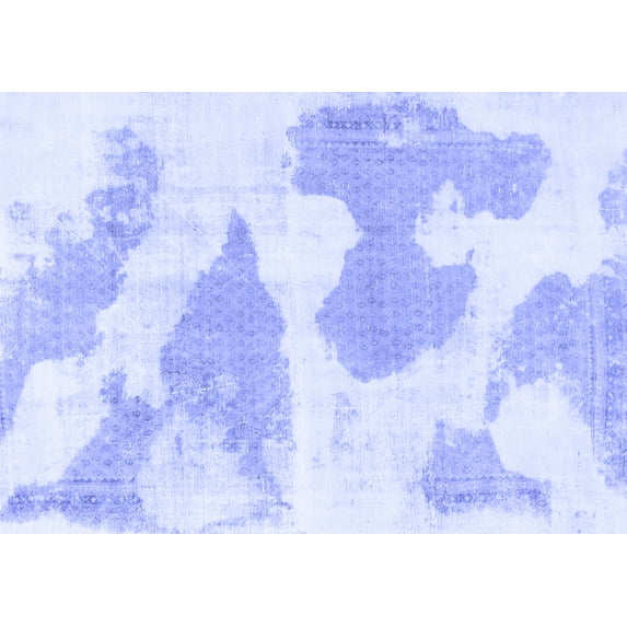 Ahgly Company Indoor Rectangle Abstract Blue Modern Area Rugs, 5' x 7'