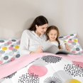thumbnail image 4 of Castle Fairy Watercolor Round Dot Full Size Comforter Sets 3-Piece,Abstract Floral Burst Bedding Comforter Set,Pink Yellow Skyblue,Reversible,1 Comforter and 2 Pillowcases, 4 of 6