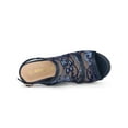 thumbnail image 4 of BLISSFUL STEP Chaussures pour Femmes Sandales à Talon Compensé à Plateforme à Bout Ouvert avec Lacets Bleu Foncé 6, 4 of 7