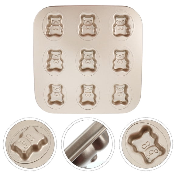 TEHAUX Baking Mould Bear Shape Non-Stick 1Pc 10.4X10.4X1.1In Carbon Steel