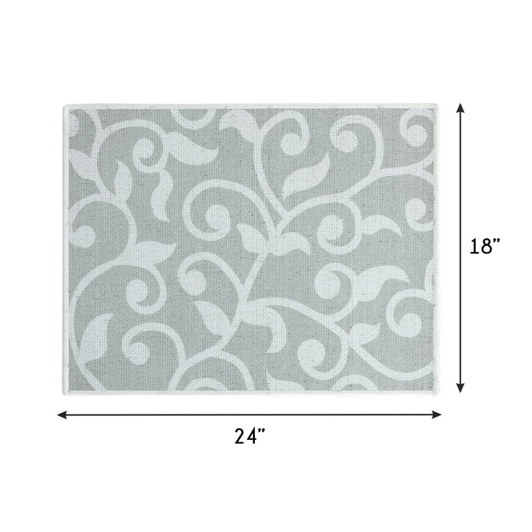 SUSSEXHOME 18 in. x 24 in. Gray Super-Absorbent Washable Cotton