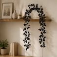 thumbnail image 6 of Halloween Decorations Black Leaf Garland, 26 Branches Artificial Rose Leaf Vine for Gothic Home Decor, Fireplace Mantel, and Dark Themed Party Supplies, C, 6 of 7