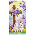 thumbnail image 3 of Watercolor Themed Easter Banner with Cross Bunnies Flowers and Eggs Backdrop Background for Easter Party Church Celebrations Religious Events and Spring Decorations, 3 of 7