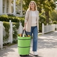 thumbnail image 3 of 2 in 1 Foldable Shopping Cart with Wheels, Portable Rolling Tote Bag Trolley, Collapsible Grocery Cart with Stair Climbing Design, Lightweight Travel Shopping Caddy for Market, Picnic, and Errands, 3 of 4