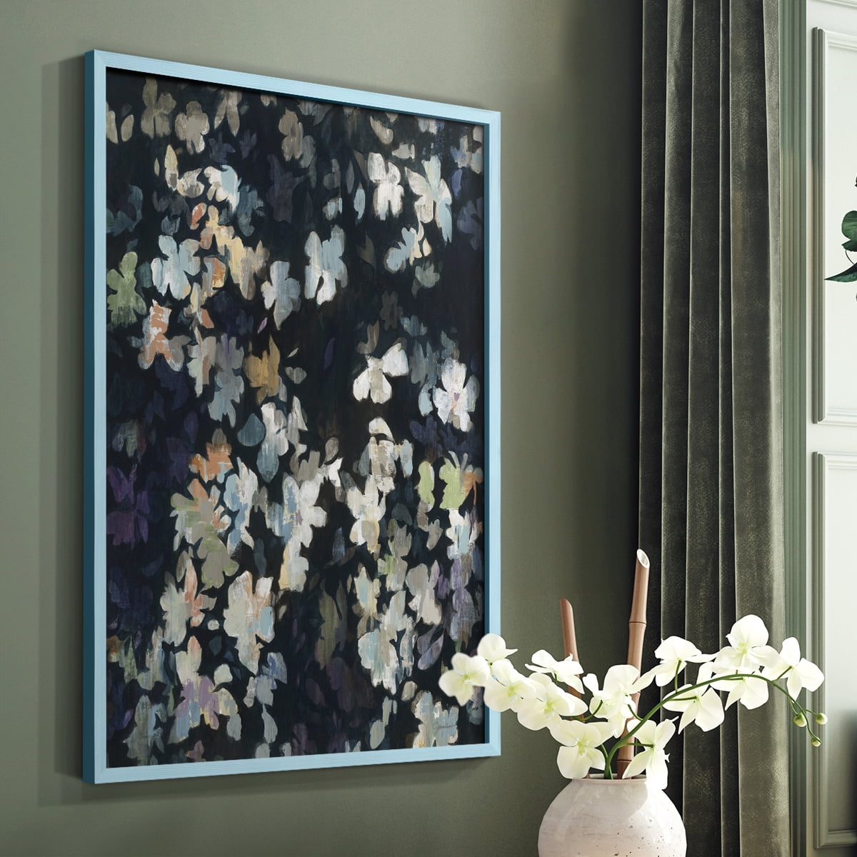 Whirlwind Framed Print in Blue Solid Wood 11 x 14 Framed Print