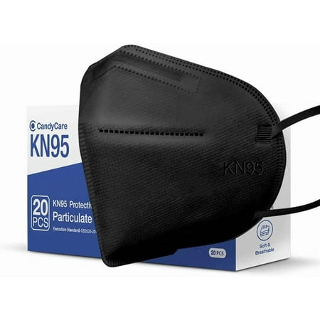 OTB00039-CandyCare KN95 CE FFP2 Mask - 20 Pack, Black