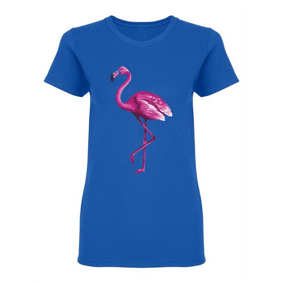 Bright Realistic Flamingo  Shaped T-Shirt Women -Image by Shutterstock, Female Large