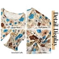 thumbnail image 6 of Fantaslook Blouses for Women Dressy Casual 3/4 Length Sleeve Womens Tops with Smocked Cuffs Fashion Shirts, 6 of 8