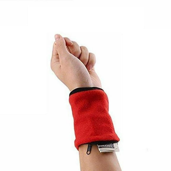 Anvirtue Mini Men Women Wrist Wallet Pouch Band Fitness Sports Zipper Wristband Running Gym Cycling Safe Coin Purse Cotton Wrist Bag