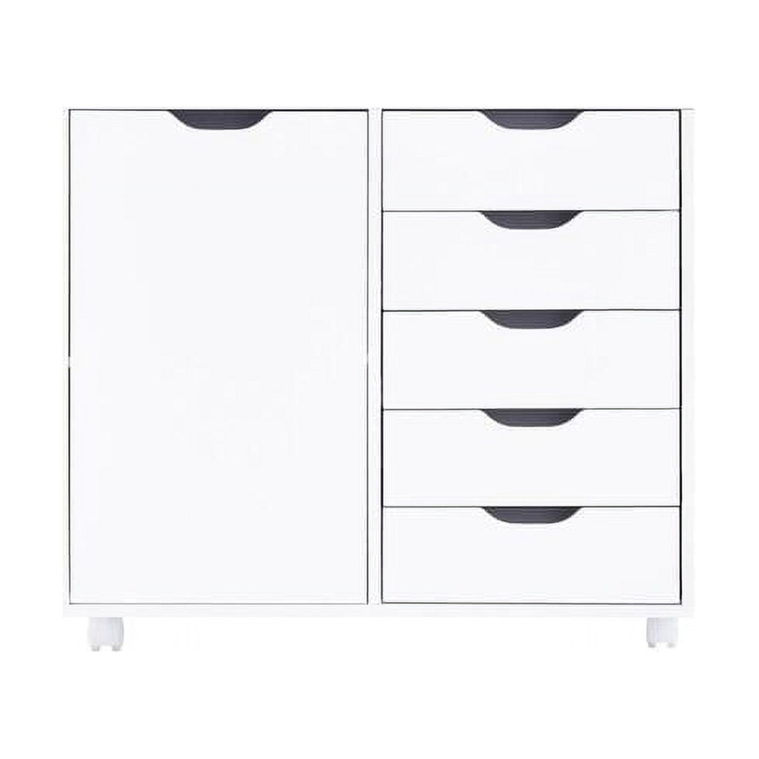 5- Drawer Office Wooden Cabinet, Lateral Filing Storage Cabinet, Verticle Mobile File Storage Cabinet with shelf White - image 5 of 5