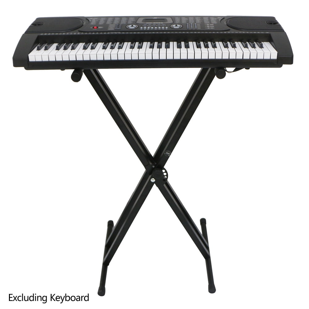 Dual-tube X-Shape Keyboard Stand Black