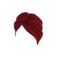 thumbnail image 1 of Sonducket Turbante Nudo Hijab Sombrero Étnico Llano Pañuelo Universal Accesorios de estilo Pérdida de cabeza Bonnet Adornos Boda Sombreros Vino rojo, 1 of 6