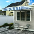 thumbnail image 2 of Awntech 14 Ft Maui Right Motorized Heavy Duty Patio Retractable Awning (168in x 9.25in x 120in), Bright Blue/White Stripe, 2 of 7