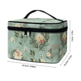 thumbnail image 6 of HELLHERO Mint Green Daisy Pattern Travel Cosmetic Case Organizer Travel Cosmetic Organizer with Brush Slots Handheld Carry-on Travel Essentials for Men Women, 6 of 6