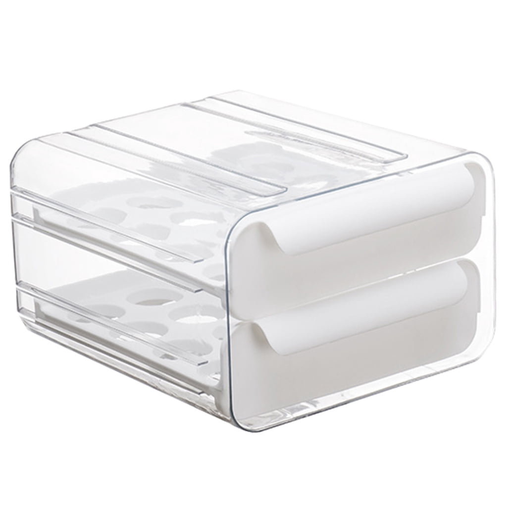 OULII Fridge Organizer Eggs White PP with Ventilation System for Pantry Use 1Pcs