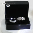 thumbnail image 5 of Two Rings Wedding Ring Sets His And Hers Couples Women Diamond Cz Man Titanium Wedding Bands, 5 of 7