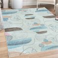 thumbnail image 1 of Contemporary Decorative Rug, Modern Style Abstract Minimal Line Art Afro Woman and Grunge Motifs, Quality Carpet for Bedroom Dorm and Living Room, 6 Sizes, Pale Blue, by Ambesonne, 1 of 4