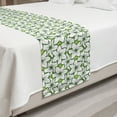 thumbnail image 2 of Floral Bed Runner, Nature Themed Pattern with Outline Tropical Flower Petals, Decorative Accent Bedding Scarf for Hotels Homes and Guestrooms, King, Apple Green Olive Green, by Ambesonne, 2 of 2