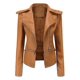 thumbnail image 1 of Dobladillo desmontable con cremallera informal de cuero para mujer disponible en 5 colores, 1 of 4