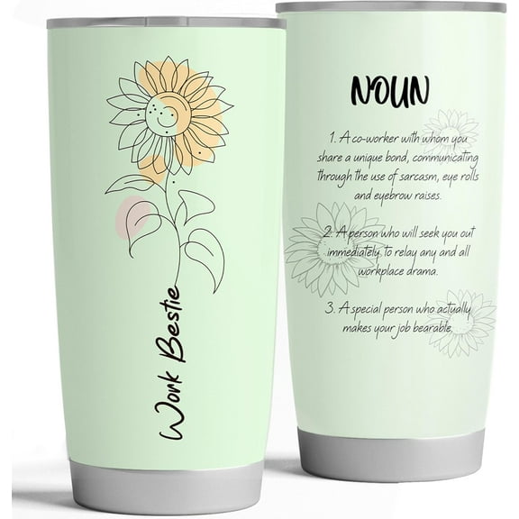 Work Besties Gifts For Women Funny Mugs For Coworkers Work Bestie Cup - Teacher Bestie Gifts Best Gifts For Coworkers Women Funny Tumblers For Coworkers Sunflower Tumbler (Definition Tumbler 20oz)