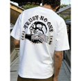 thumbnail image 5 of Men's Skull Trust No One Graphic T-Shirt Cotton White Short Sleeve Crewneck Oversized, 5 of 9