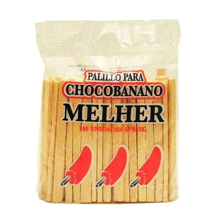 Melher Wood Sticks 140 Units - Palitos Para Chocobanano (Pack of 1)