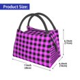 thumbnail image 2 of Yiaed Purple Black Buffalo Plaid Print Lunch box lunch bag Portable Insulated Lunch Box for Women Men Cooler Tote Bag with Front Pocket for Work Picnic Travel, 2 of 6