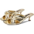 thumbnail image 2 of Nine West Dipa3 Gold Slip On Squared Open Toe Kitten Heeled Fashion Sandals (Gold, 7), 2 of 6
