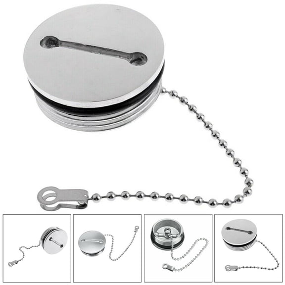 Boat Deck Fill Filler Replacement Cap and Chain Stainless Steel Fuel Water Gas