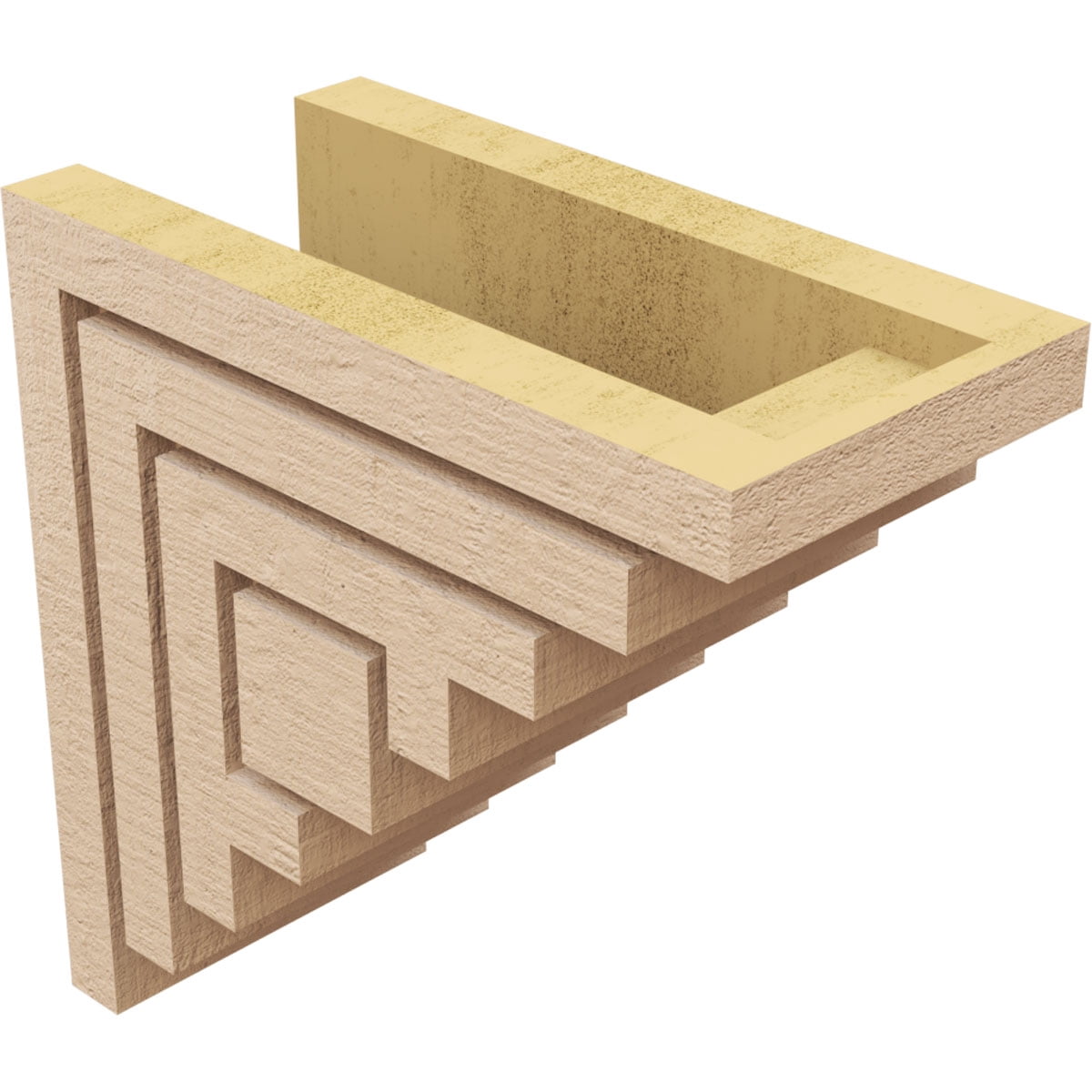 5"W x 10"D x 10"H Classic Landon Rough Cedar Woodgrain TimberThane Corbel, Primed Tan