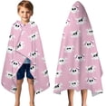 thumbnail image 3 of Pink Halloween Skulls Hooded Bath Towel，50"x30" for Ages 3 To 12 Kids, Quick Dry Lightweight Soft Microfiber Hood Beach Towel Cover Up for Kids, 3 of 7