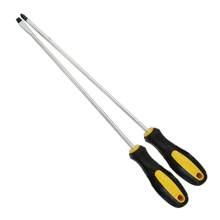 HARFINGTON 2-Pack Long Phillips Screwdriver - 12 Inch Shank, Magnetic Tip, CR-V Steel, For Auto & Industrial Repair