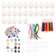 thumbnail image 3 of Kit de huevos de Pascua sin pintar de 25 piezas DIY, suministros de la actividad del aula de los favores de los juguetes con cintas e insertar, 3 of 8